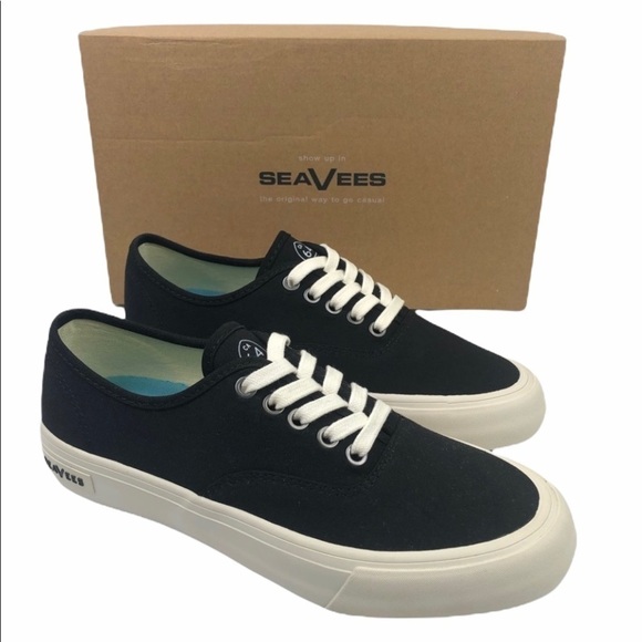 SEAVEES Black and White Legend Leather Sneakers